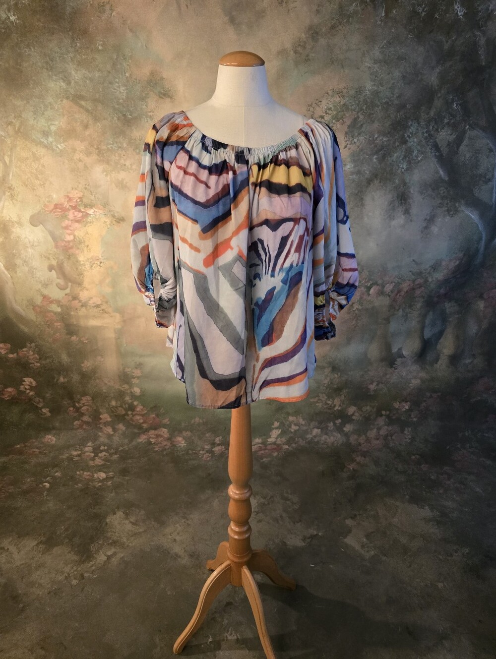 Gigio Allie Watercolor Print Blouse S